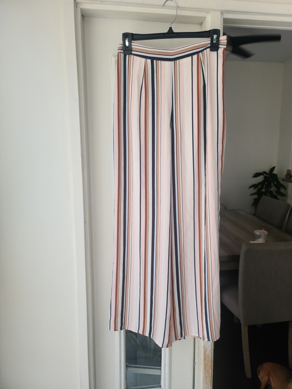 Sadie & Sage Striped Wide-Leg Pants in Blush, Navy & Rust
